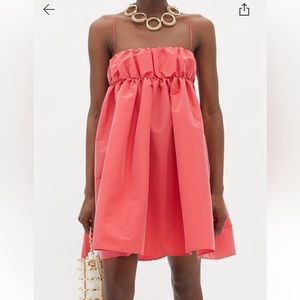 NWT BERNADETTE Birgit gathered taffeta red dress size 36 FR